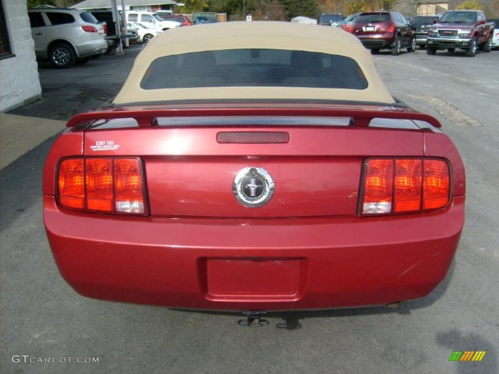 2006 Mustang V6 Deluxe Convertible - Redfire Metallic / Light Parchment photo #5