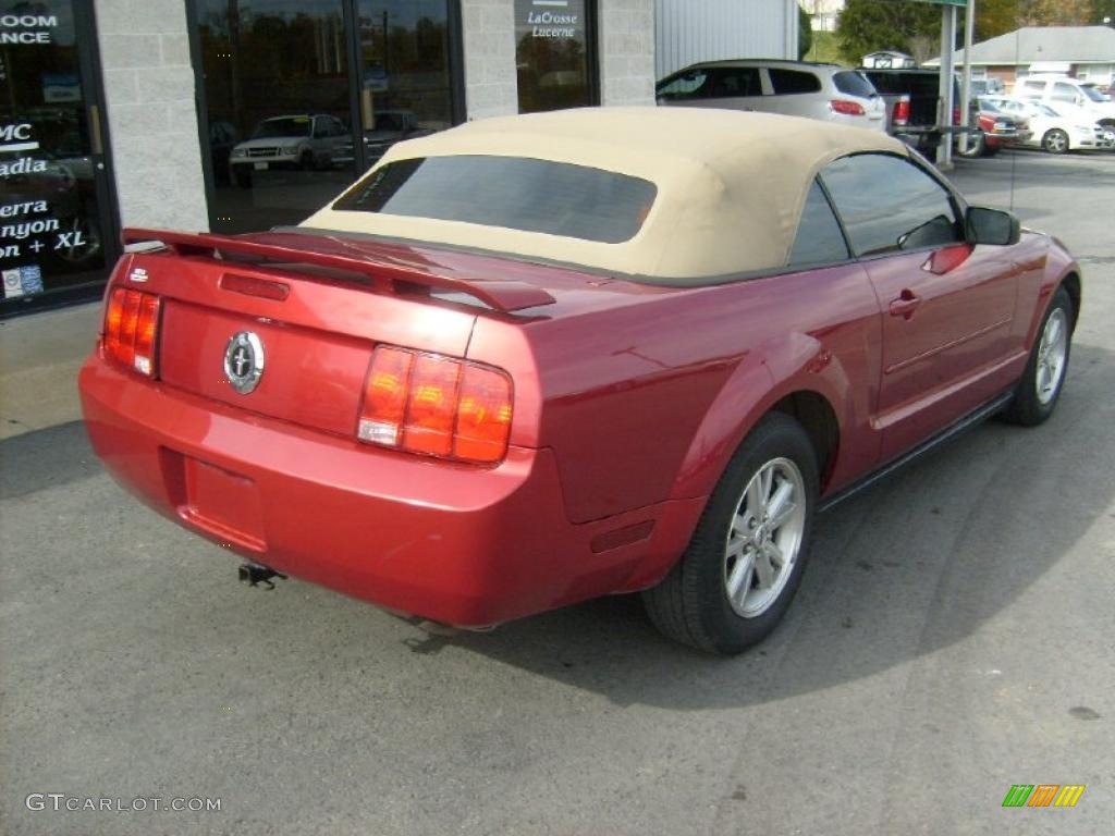 2006 Mustang V6 Deluxe Convertible - Redfire Metallic / Light Parchment photo #6