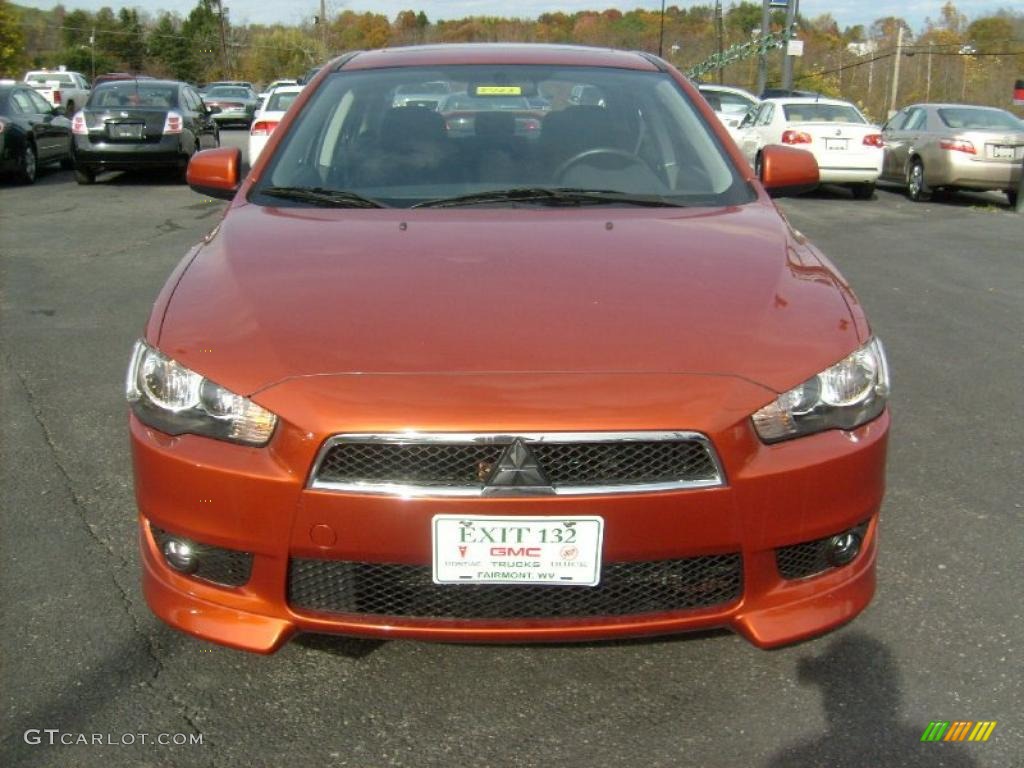 2010 Lancer GTS - Rotor Glow Orange Metallic / Black photo #2