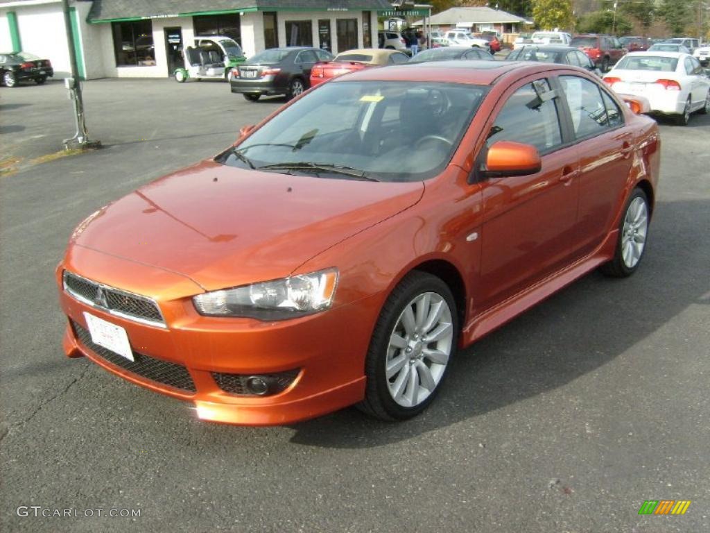 2010 Lancer GTS - Rotor Glow Orange Metallic / Black photo #3