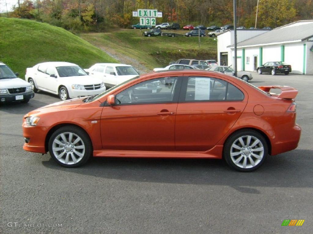 2010 Lancer GTS - Rotor Glow Orange Metallic / Black photo #4