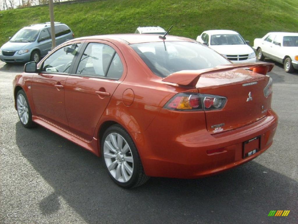 2010 Lancer GTS - Rotor Glow Orange Metallic / Black photo #5