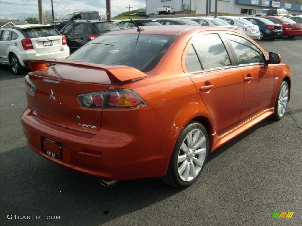 2010 Lancer GTS - Rotor Glow Orange Metallic / Black photo #7