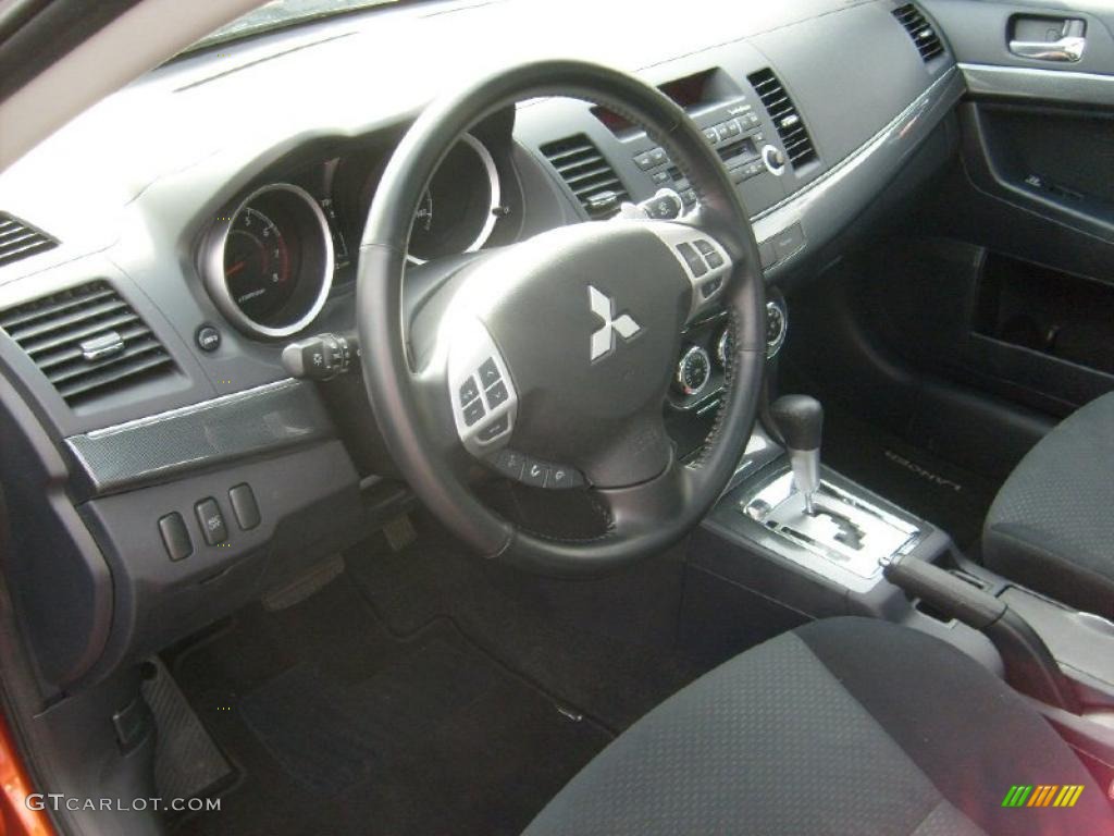 2010 Lancer GTS - Rotor Glow Orange Metallic / Black photo #10