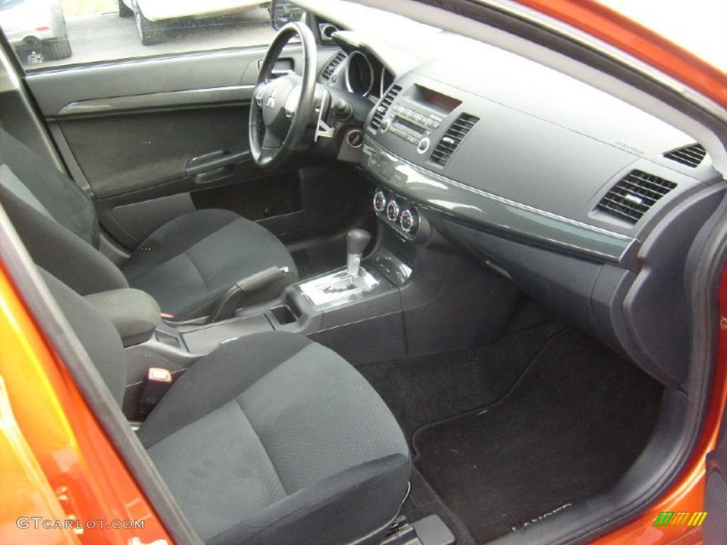 2010 Lancer GTS - Rotor Glow Orange Metallic / Black photo #17