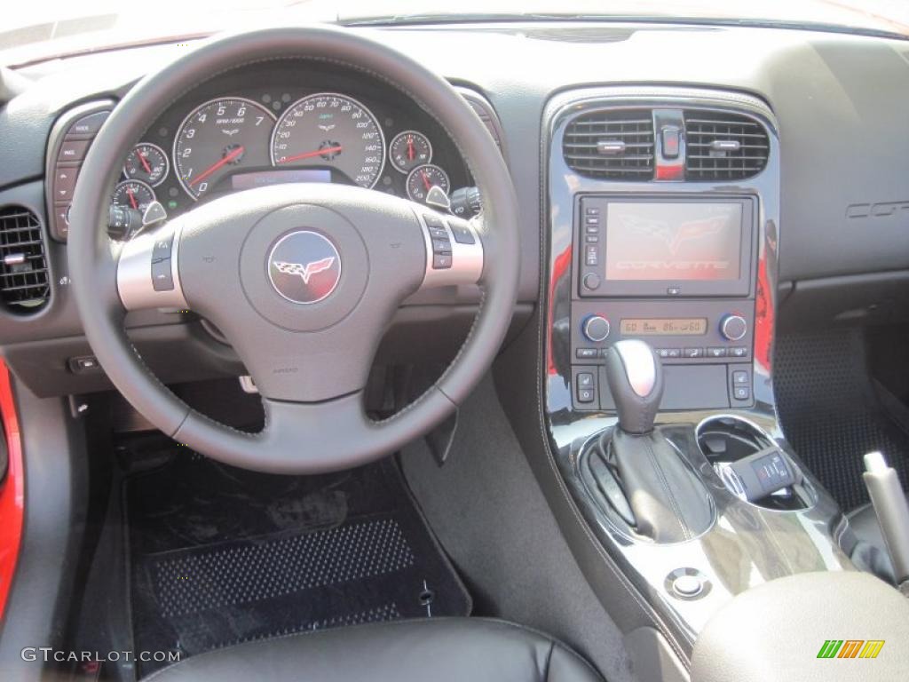 2011 Chevrolet Corvette Grand Sport Convertible Ebony Black Dashboard Photo #42804754