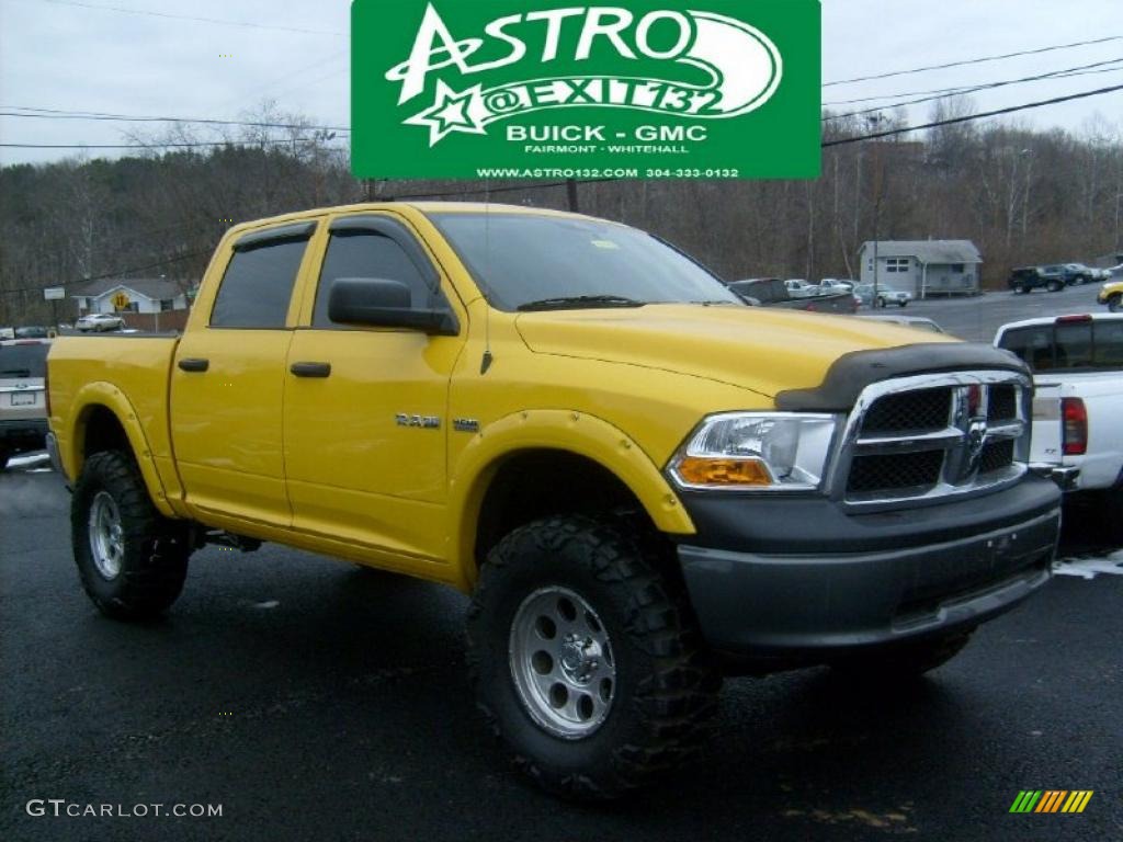 2009 Ram 1500 SLT Crew Cab 4x4 - Detonator Yellow / Dark Slate/Medium Graystone photo #1