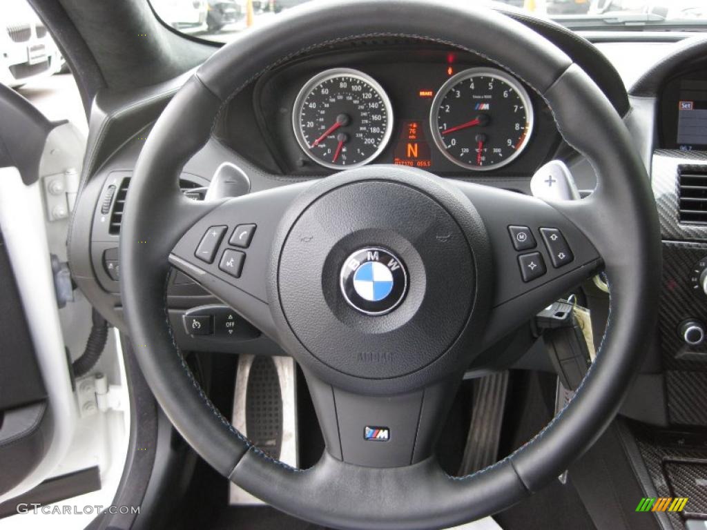 2008 BMW M6 Coupe Black Steering Wheel Photo #42811081