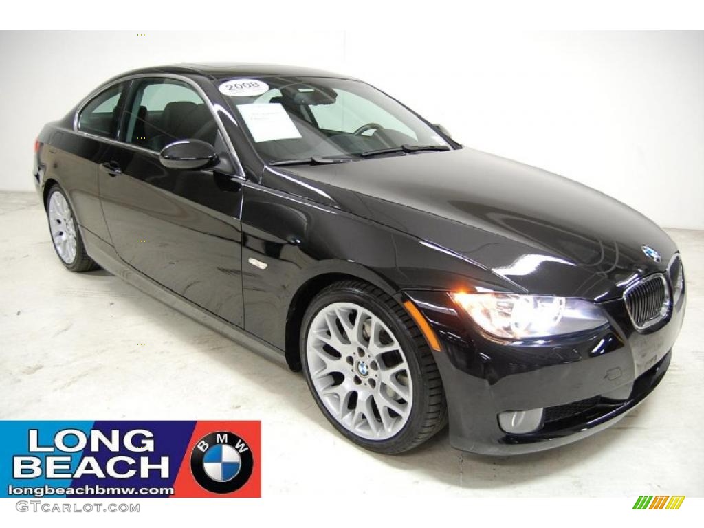 2008 3 Series 328i Coupe - Jet Black / Black photo #1