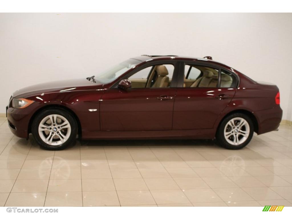 2008 3 Series 328xi Sedan - Barbera Red Metallic / Beige photo #4