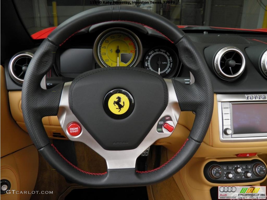 2010 Ferrari California Standard California Model Beige Steering Wheel Photo #42816950