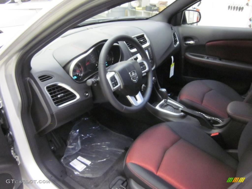 Black/Red Interior 2011 Dodge Avenger Mainstreet Photo #42821526