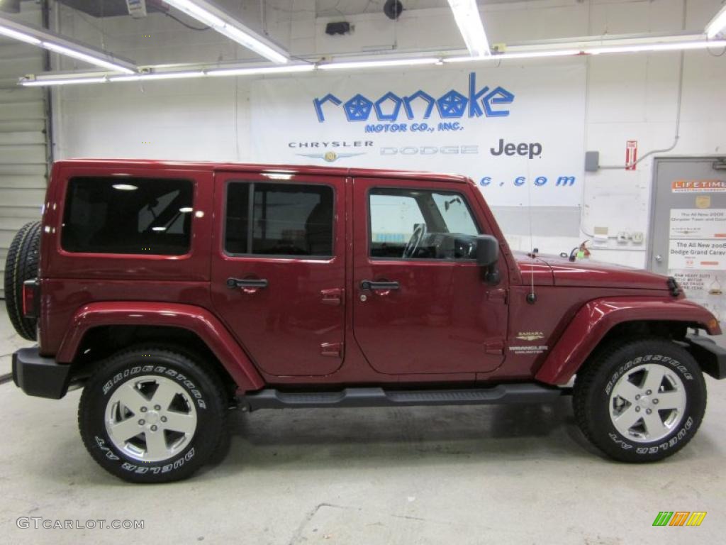 Deep Cherry Red 2011 Jeep Wrangler Unlimited Sahara 4x4 Exterior Photo #42822034