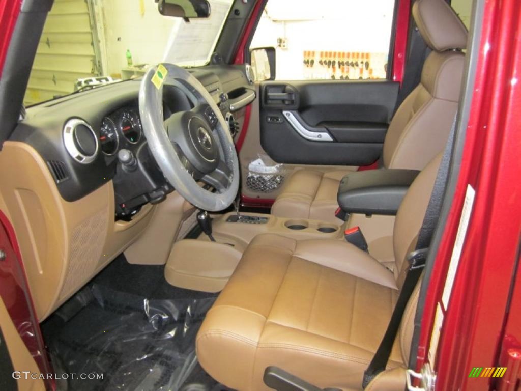 Black/Dark Saddle Interior 2011 Jeep Wrangler Unlimited Sahara 4x4 Photo #42822054