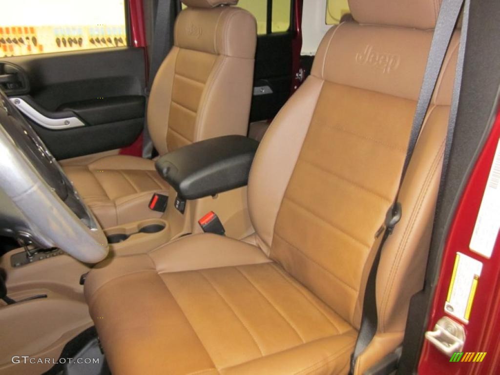 Black/Dark Saddle Interior 2011 Jeep Wrangler Unlimited Sahara 4x4 Photo #42822070