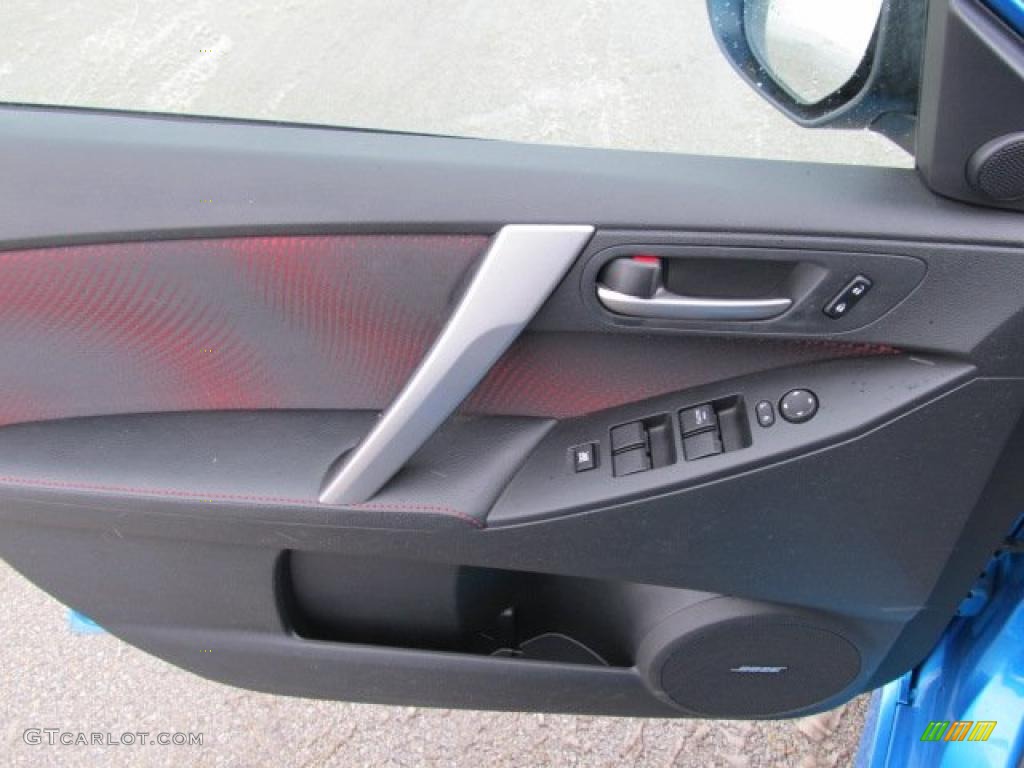 2010 Mazda MAZDA3 MAZDASPEED3 Sport 5 Door Black/Red Door Panel Photo #42823026
