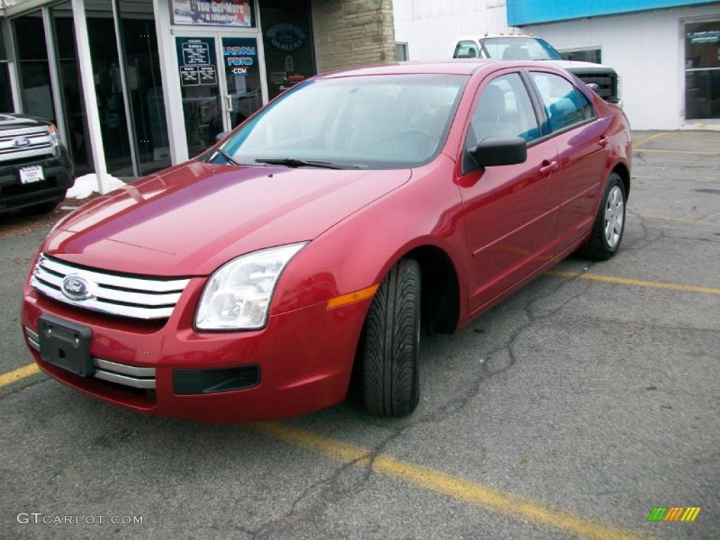 2008 Fusion S - Redfire Metallic / Medium Light Stone photo #1