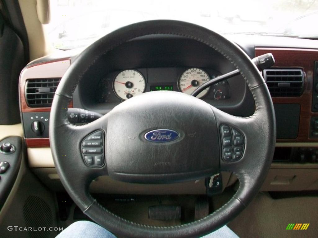 2007 Ford F350 Super Duty Lariat Crew Cab Dually Tan Steering Wheel Photo #42823890