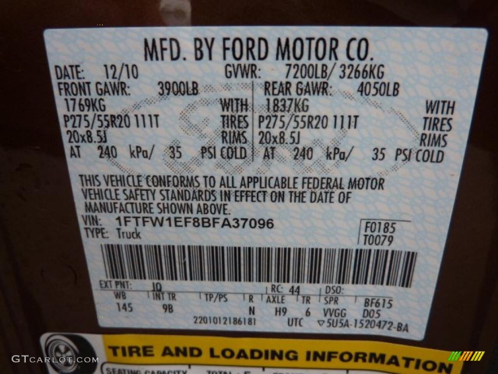 2011 F150 Color Code JQ for Golden Bronze Metallic Photo #42827338