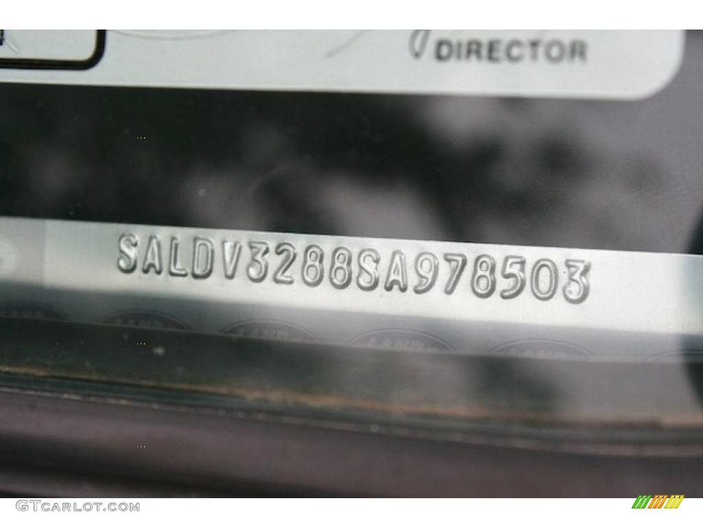 1995 Land Rover Defender 90 Hardtop Info Tag Photo #42827358