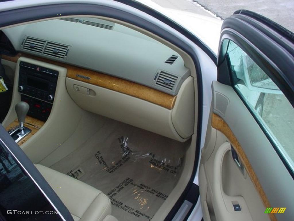 2008 A4 2.0T quattro S-Line Sedan - Ibis White / Beige photo #6