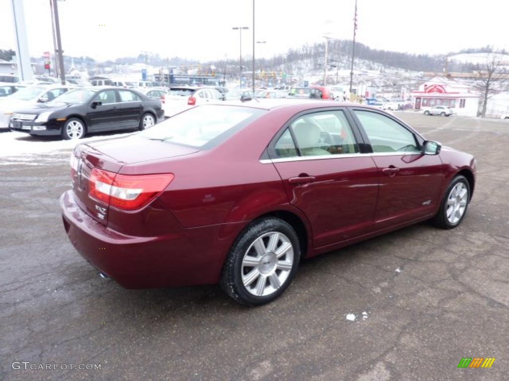 2007 MKZ AWD Sedan - Vivid Red Metallic / Light Stone photo #4