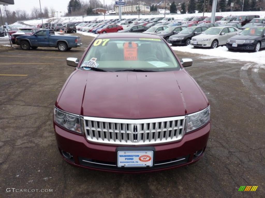 2007 MKZ AWD Sedan - Vivid Red Metallic / Light Stone photo #7