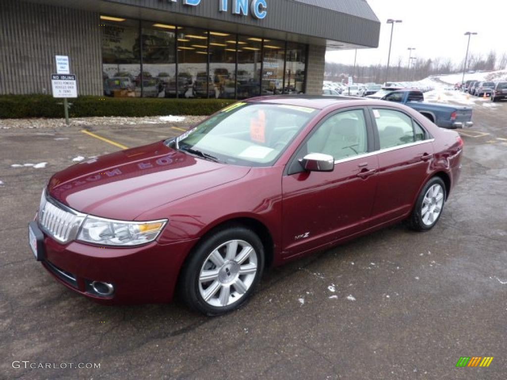 2007 MKZ AWD Sedan - Vivid Red Metallic / Light Stone photo #8