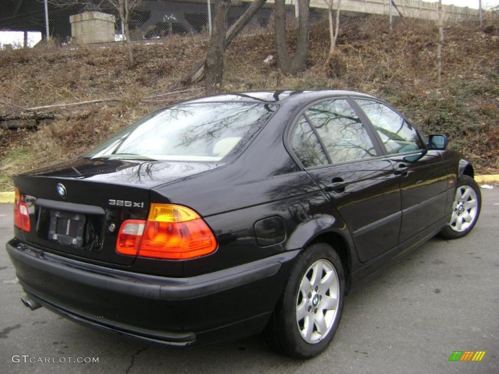 2001 3 Series 325i Sedan - Jet Black / Sand photo #5