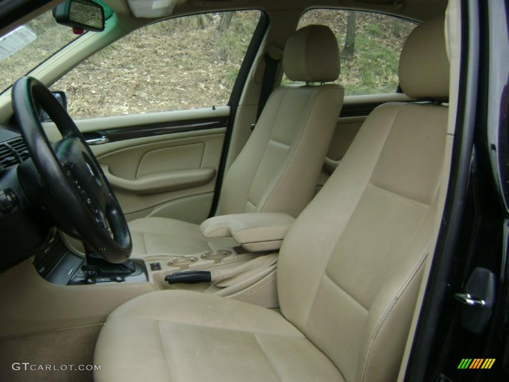 2001 3 Series 325i Sedan - Jet Black / Sand photo #11