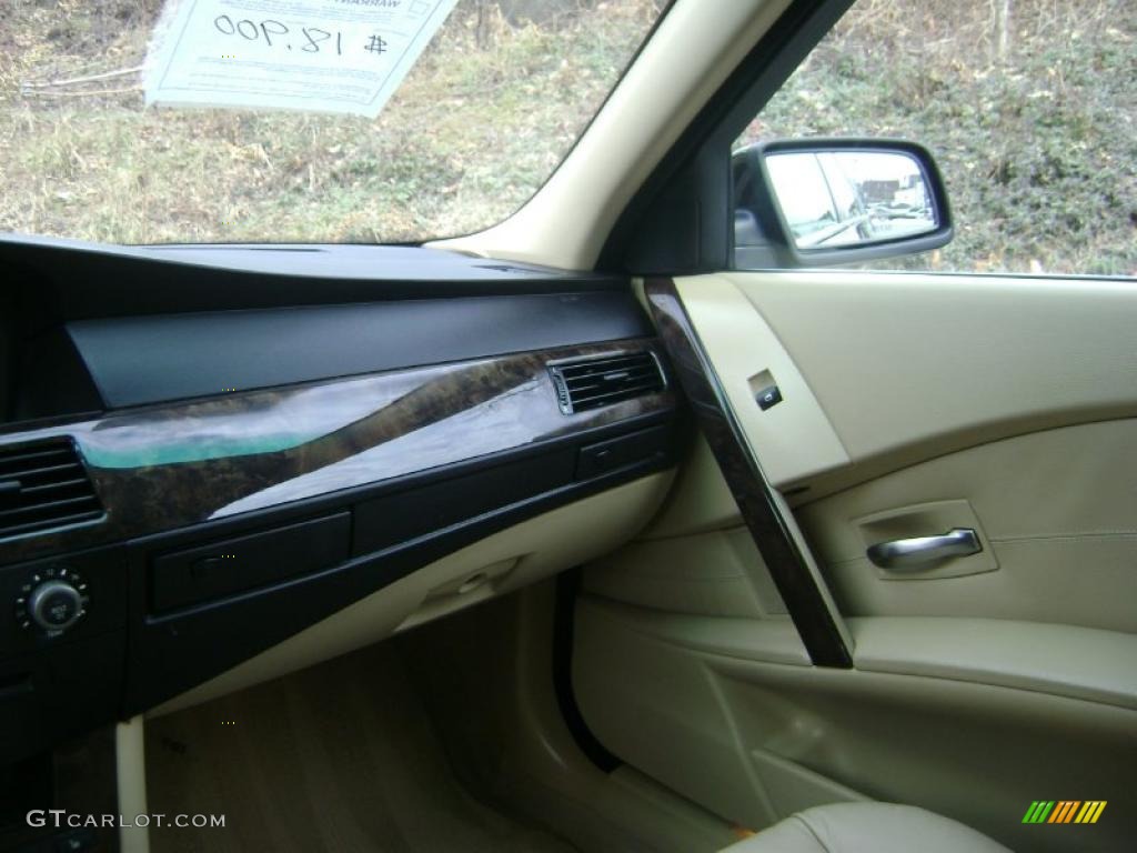 2005 5 Series 530i Sedan - Jet Black / Beige photo #10