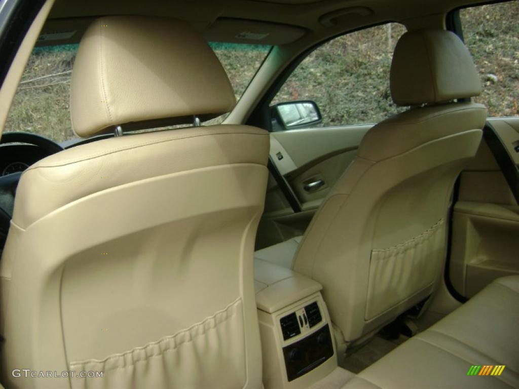 2005 5 Series 530i Sedan - Jet Black / Beige photo #12