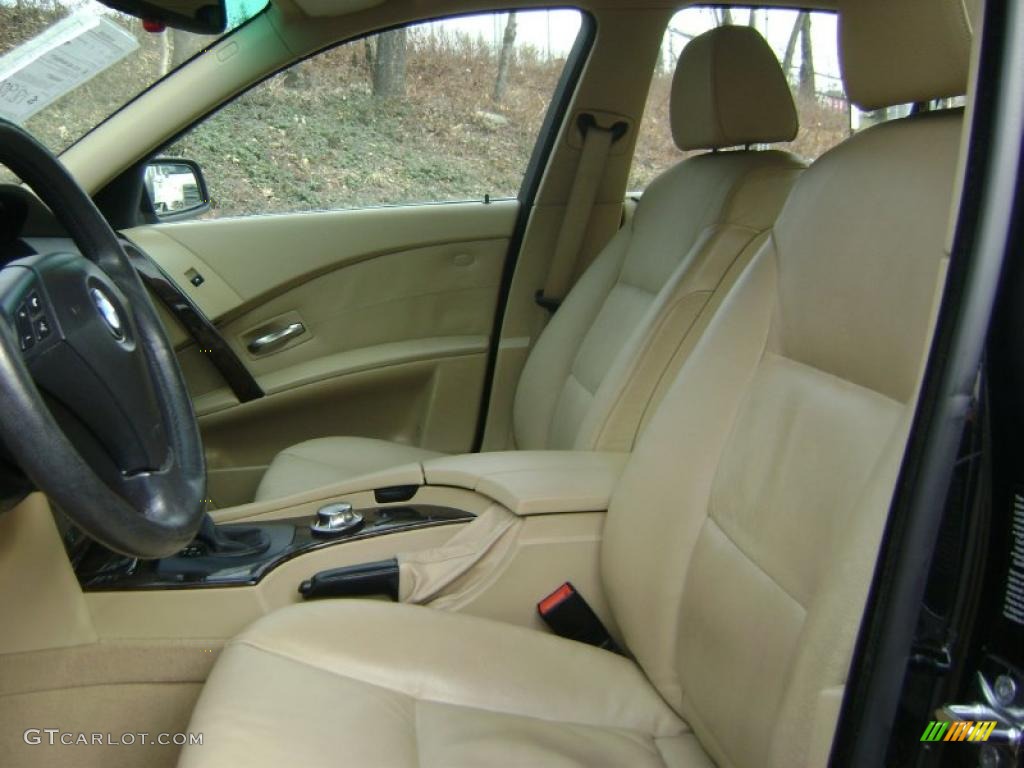 2005 5 Series 530i Sedan - Jet Black / Beige photo #13