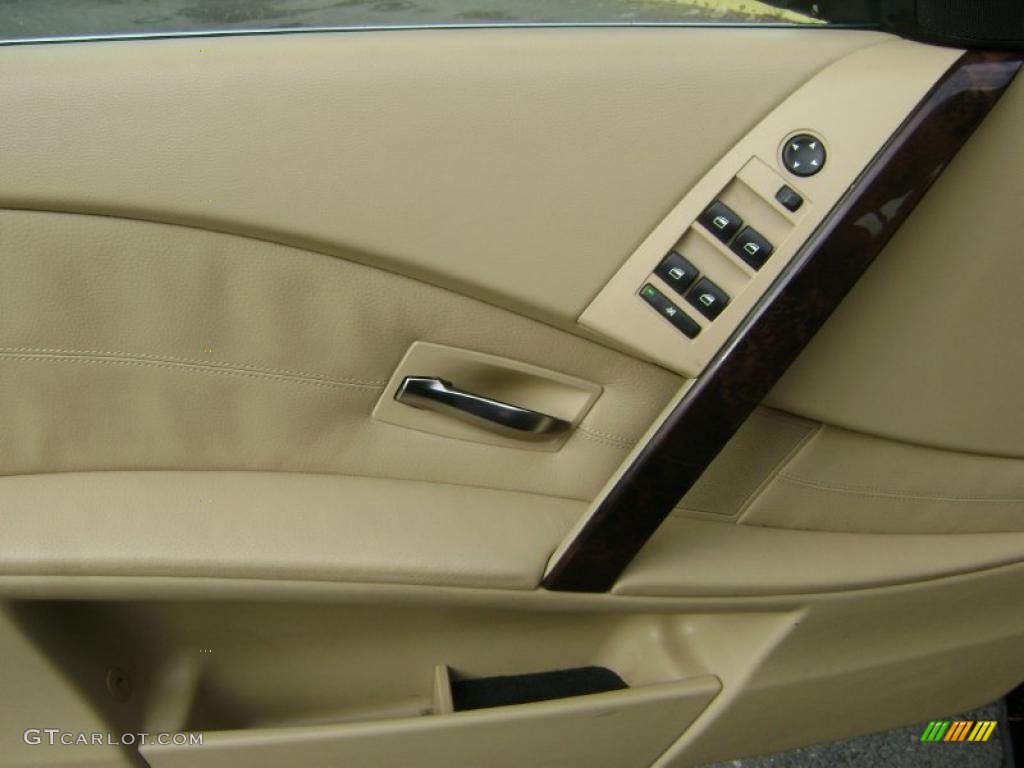 2005 5 Series 530i Sedan - Jet Black / Beige photo #14