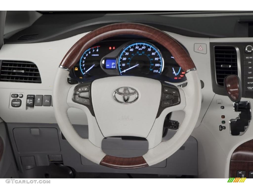 2011 Toyota Sienna Limited AWD Light Gray Steering Wheel Photo #42838186