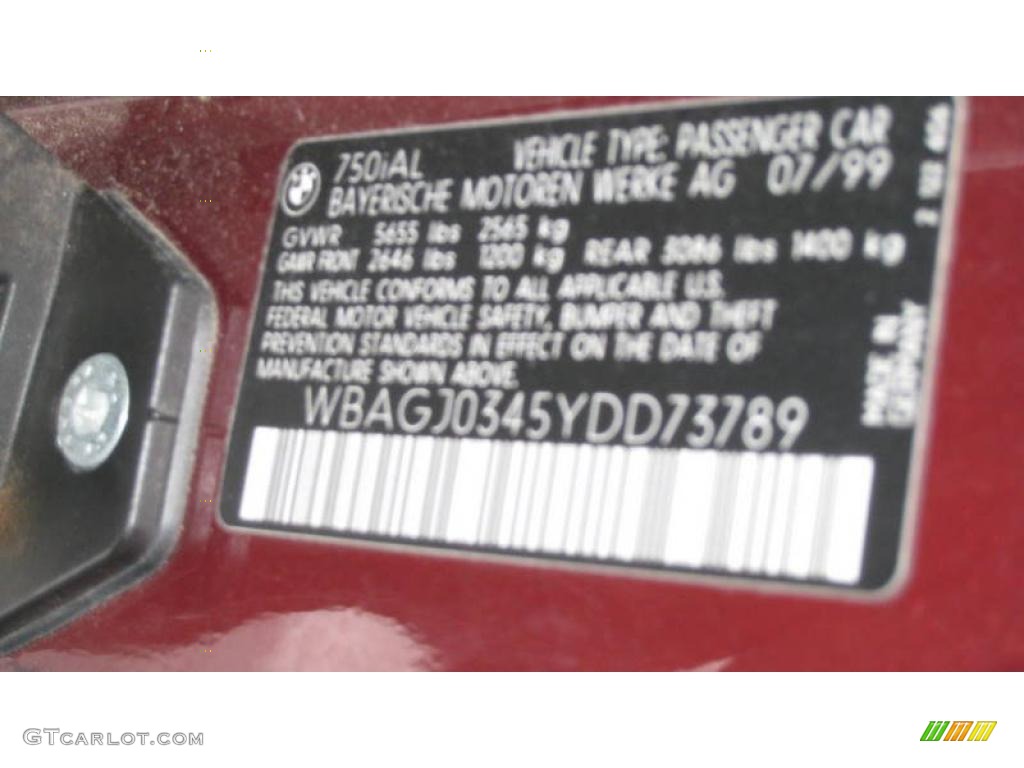 2000 7 Series 750iL Sedan - Royal Red Metallic / Grey photo #17