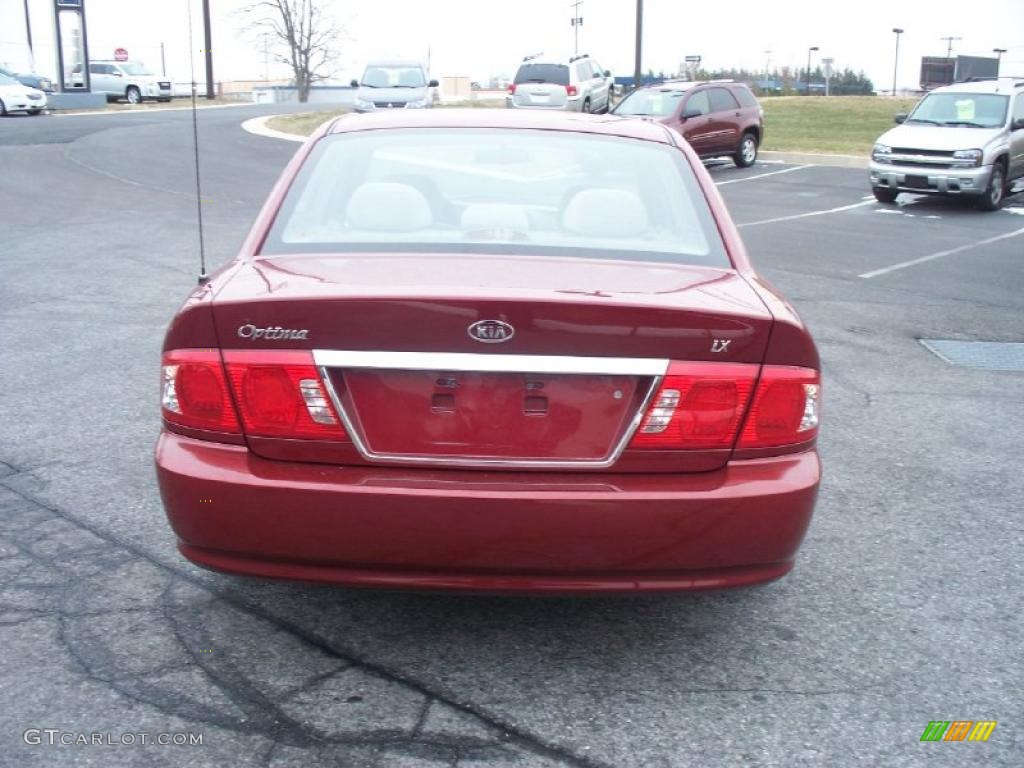2005 Optima LX - Radiant Red / Beige photo #4
