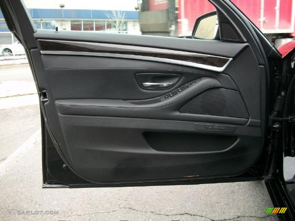 2011 BMW 5 Series 535i Sedan Black Door Panel Photo #42849606