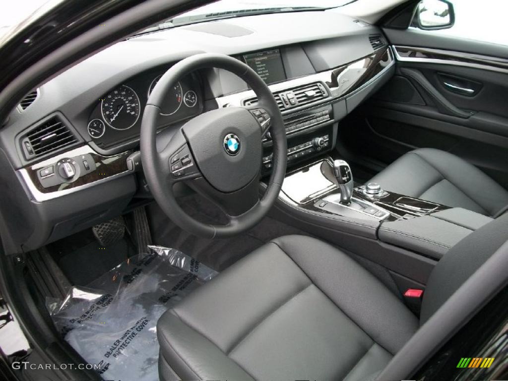 Black Interior 2011 BMW 5 Series 535i Sedan Photo #42849622