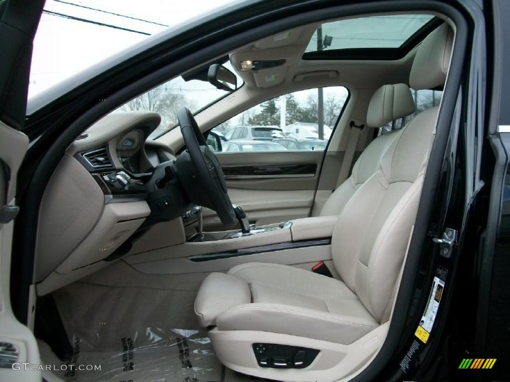 Oyster Nappa Leather Interior 2011 BMW 7 Series 750Li Sedan Photo #42853134