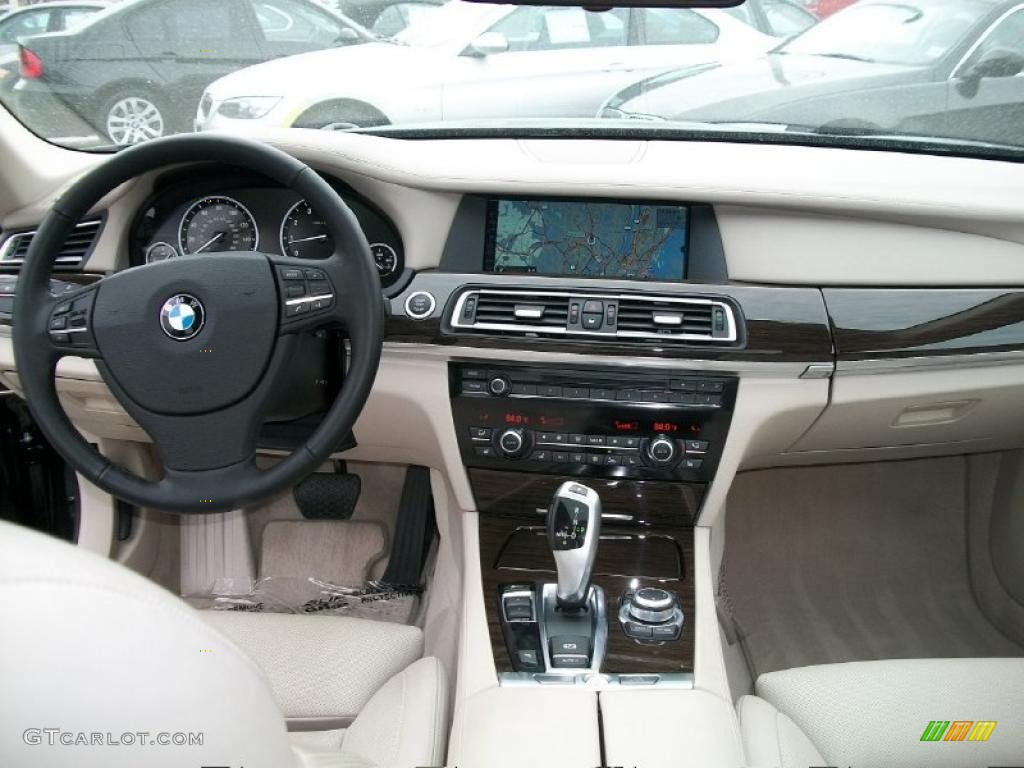2011 BMW 7 Series 750Li Sedan Oyster Nappa Leather Dashboard Photo #42853154