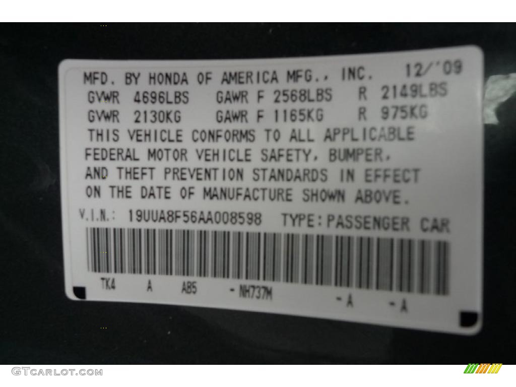 2010 TL Color Code NH737M for Polished Metal Metallic Photo #42857006