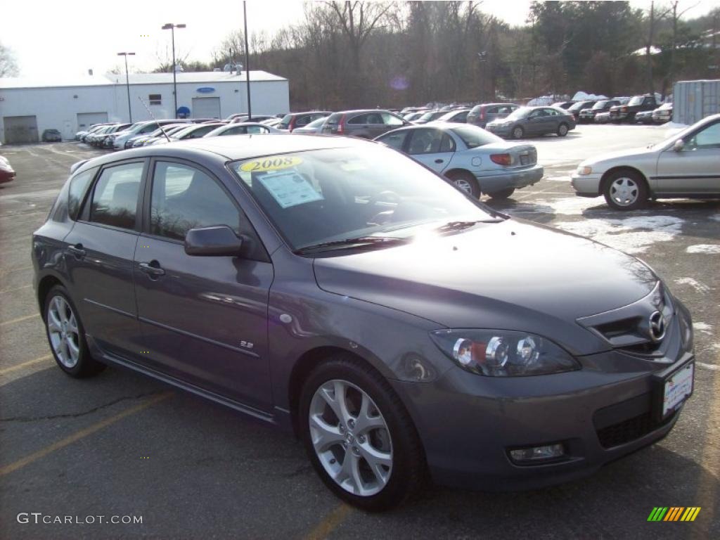 2008 MAZDA3 s Touring Hatchback - Galaxy Gray Mica / Black photo #1