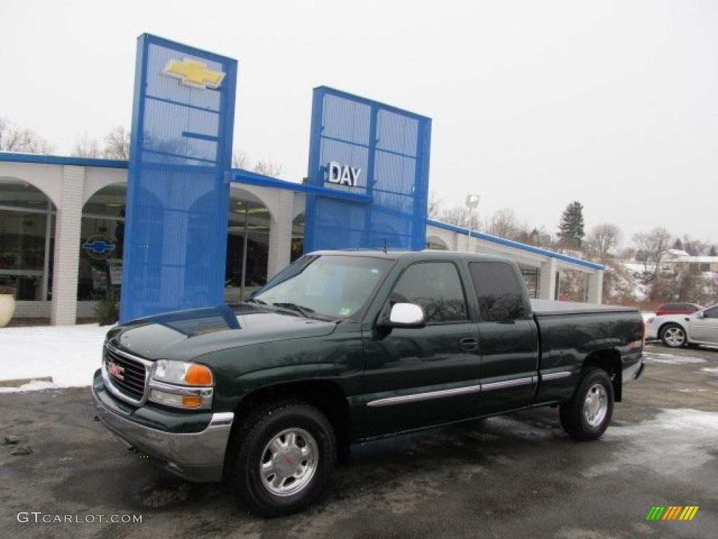 2002 Sierra 1500 Z71 Extended Cab 4x4 - Polo Green Metallic / Graphite photo #1