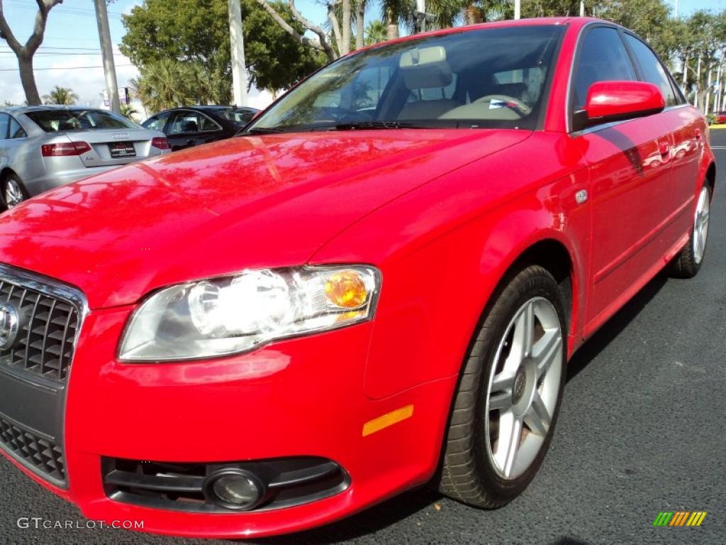 2008 A4 2.0T S-Line Sedan - Brilliant Red / Beige photo #9