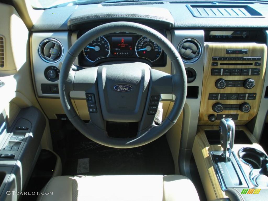2011 Ford F150 Lariat SuperCrew Pale Adobe Dashboard Photo #42874891