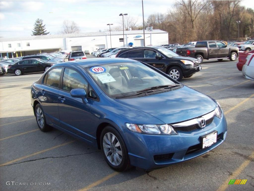 2009 Civic EX Sedan - Atomic Blue Metallic / Gray photo #1