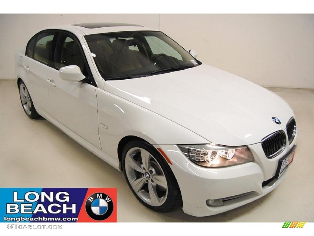 2009 3 Series 335i Sedan - Alpine White / Beige photo #1