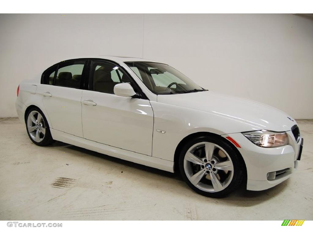 2009 3 Series 335i Sedan - Alpine White / Beige photo #2