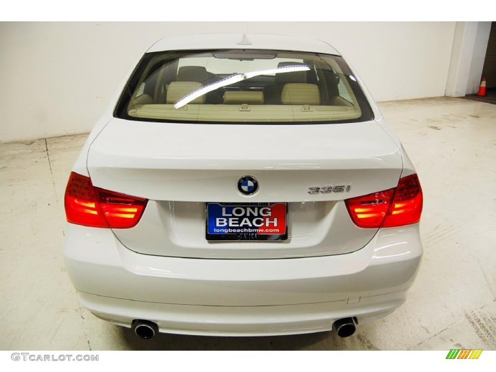 2009 3 Series 335i Sedan - Alpine White / Beige photo #7